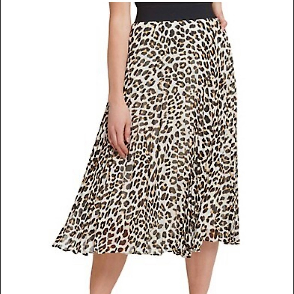 DKNY | Leopard Pleated Skirt US-S